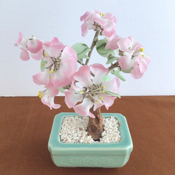 Vintage Glass Cherry Blossom Bonsai Tree - Picture 1 of 8